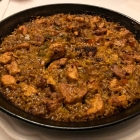 Foto zu Picasso | Restaurante Espanol: Paella de Carne (nur Fleisch) mit Schweinefilet und Hähnchenbrustfilet für eine Person - mit leichter Reiskruste (Socarraet)