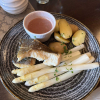 Spargel mit Kabeljau