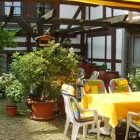 Foto zu Am Ruckshof: Unser Biergarten mit seinen Blumen.