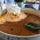 Foto zu Restaurant Fischerhäusle: Tomatensuppe mir Sprühsahnehaube