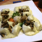 Foto zu Waldhaus Knittelsheimer Mühle: Knittelsheimer Mühle Gnocchi mit Steinpilzfüllung