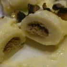 Foto zu Waldhaus Knittelsheimer Mühle: Knittelsheimer Mühle Gnocchi mit Steinpilzfüllung Detail