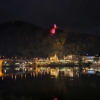 Blick vom Hotel über die Mosel nach Trarbach /  Ruine Grevenburg