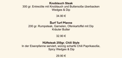 Fotoalbum: Speisekarten