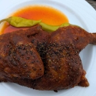 Foto zu Zum Gockelwirt | Hähnchen-Spezialitäten : Sehr saftiges Halbes mit pikantem Würzöl