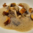 Foto zu Löwengrube by Amadeus Kura: Pochiertes Ei / Topinambur / Pilz / Soja