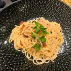 Foto zu Restaurant Meine Kleine: Spaghetti Carbonara - Sauce recht flüsssig, Pecorino nicht schmeckbar, in der Summe geschmacklich eher unauffällig