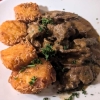 Rindergeschnetzeltes mit Rösti-Talern