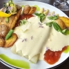 Gebratenes Lachfilet, Spargel, Hollandaise ,  Drillinge, Kräuteröl