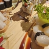 Detail Nigiri Tintenfisch und Jakobsmuschel