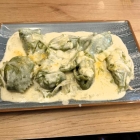 Foto zu Trattoria Sale & Ulivo: Tortelloni gefüllt mit frischem Spargel und italienischem Ziegenkäse in Butter-Weißweinsauce - Ziegenkäse leider nicht schmeckbar - ansonsten sehr gut gemacht