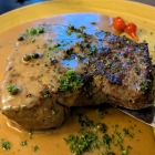 Foto zu Restaurant im Hotel Vater Rhein: Rumpsteak mit Pfefferrahmsauce