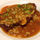 Foto zu Wasserliescher Hof Speisegaststätte: Pferdesteak mit Pfeffer-Knoblauch-Soße