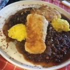 Foto zu Restaurant MÜHLE Born: Gebratener Dorsch auf Balsamico-Linsen und Kartoffelpüree